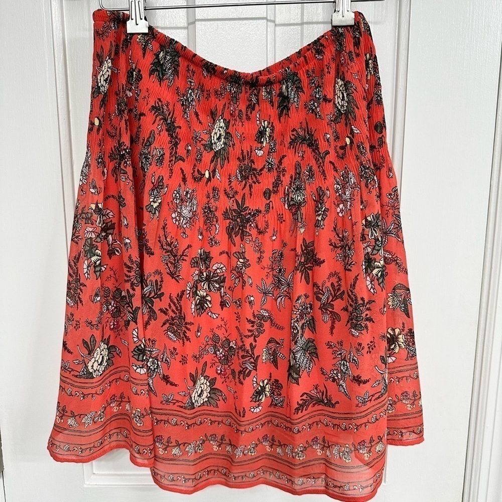 Max Studio Lined Midi Skirt Size Small Eclectic Grandpa  Boho Hippie